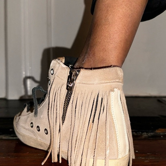 Golden Goose Francy Sneakers In Sand Suede-sand Fringe - Picture 5 of 10